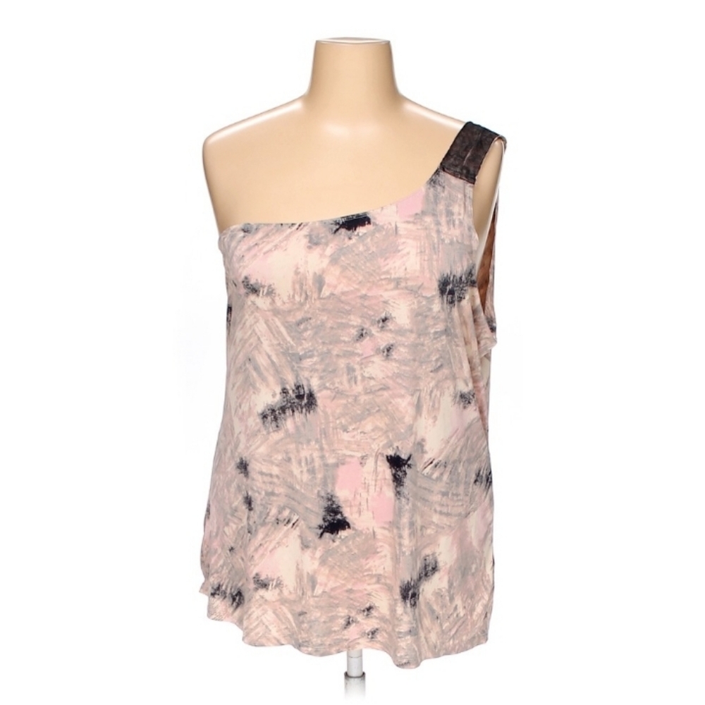 Z. Cavaricci Abstract One Shoulder blouse, sz 4X